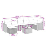 8-Delige Loungeset Met Kussens Poly Rattan Gemengd Beige