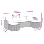 6-Delige Loungeset Met Kussens Poly Rattan Zwart