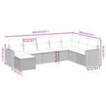 8-Delige Loungeset Met Kussens Poly Rattan Gemengd Beige