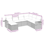 7-Delige Loungeset Met Kussens Poly Rattan Zwart