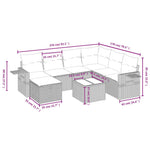 8-Delige Loungeset Met Kussens Poly Rattan Gemengd Beige