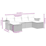 6-Delige Loungeset Met Kussens Poly Rattan Gemengd Beige
