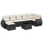 8-Delige Loungeset Met Kussens Poly Rattan Zwart