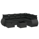 8-Delige Loungeset Met Kussens Poly Rattan Zwart