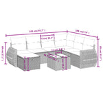 8-Delige Loungeset Met Kussens Poly Rattan Gemengd Beige
