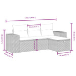 4-Delige Loungeset Met Kussens Poly Rattan Gemengd Beige