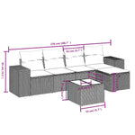 6-Delige Loungeset Met Kussens Poly Rattan Zwart