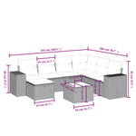8-Delige Loungeset Met Kussens Poly Rattan Gemengd Beige