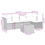 6-Delige Loungeset Met Kussens Poly Rattan Gemengd Beige
