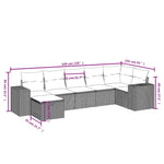 8-Delige Loungeset Met Kussens Poly Rattan Gemengd Beige
