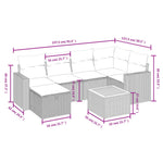 7-Delige Loungeset Met Kussens Poly Rattan Zwart