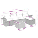 6-Delige Loungeset Met Kussens Poly Rattan Gemengd Beige