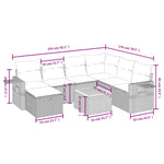 8-Delige Loungeset Met Kussens Poly Rattan Gemengd Beige