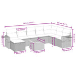 9-Delige Loungeset Met Kussens Poly Rattan Gemengd Beige