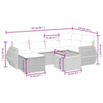 7-Delige Loungeset Met Kussens Poly Rattan Zwart