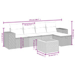 6-Delige Loungeset Met Kussens Poly Rattan Gemengd Beige