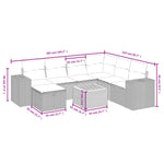 8-Delige Loungeset Met Kussens Poly Rattan Gemengd Beige