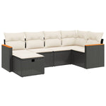 6-Delige Loungeset Met Kussens Poly Rattan Zwart