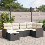 6-Delige Loungeset Met Kussens Poly Rattan Zwart