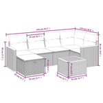 7-Delige Loungeset Met Kussens Poly Rattan Zwart