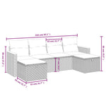 6-Delige Loungeset Met Kussens Poly Rattan Zwart