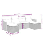 6-Delige Loungeset Met Kussens Poly Rattan Gemengd Beige