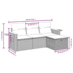 4-Delige Loungeset Met Kussens Poly Rattan Gemengd Beige
