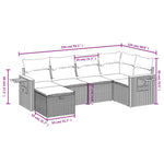6-Delige Loungeset Met Kussens Poly Rattan Zwart