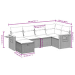 6-Delige Loungeset Met Kussens Poly Rattan Zwart