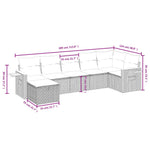 7-Delige Loungeset Met Kussens Poly Rattan Zwart