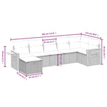 7-Delige Loungeset Met Kussens Poly Rattan Gemengd Beige