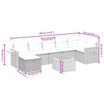 8-Delige Loungeset Met Kussens Poly Rattan Zwart