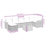 8-Delige Loungeset Met Kussens Poly Rattan Gemengd Beige