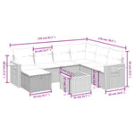 8-Delige Loungeset Met Kussens Poly Rattan Gemengd Beige