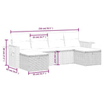 6-Delige Loungeset Met Kussens Poly Rattan Zwart