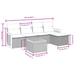 6-Delige Loungeset Met Kussens Poly Rattan Zwart