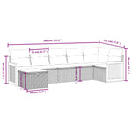 7-Delige Loungeset Met Kussens Poly Rattan Gemengd Beige
