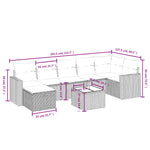 7-Delige Loungeset Met Kussens Poly Rattan Gemengd Beige