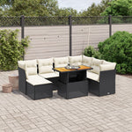 8-Delige Loungeset Met Kussens Poly Rattan Zwart