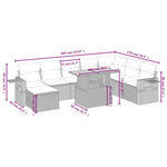 9-Delige Loungeset Met Kussens Poly Rattan Zwart