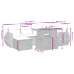 7-Delige Loungeset Met Kussens Poly Rattan Zwart