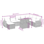 9-Delige Loungeset Met Kussens Poly Rattan Zwart
