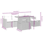 6-Delige Loungeset Met Kussens Poly Rattan Zwart