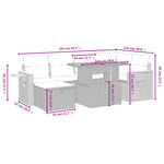 7-Delige Loungeset Met Kussens Poly Rattan Zwart