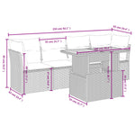 5-Delige Loungeset Met Kussens Poly Rattan Zwart