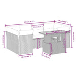 7-Delige Loungeset Met Kussens Poly Rattan Zwart