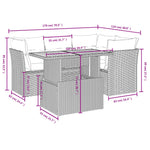 5-Delige Loungeset Met Kussens Poly Rattan Zwart