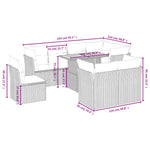 9-Delige Loungeset Met Kussens Poly Rattan Zwart