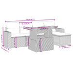 6-Delige Loungeset Met Kussens Poly Rattan Zwart