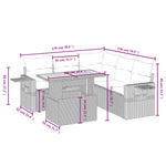 6-Delige Loungeset Met Kussens Poly Rattan Zwart